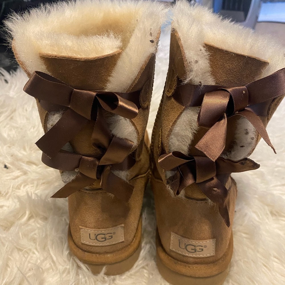 Tan tall Bailey bow Uggs